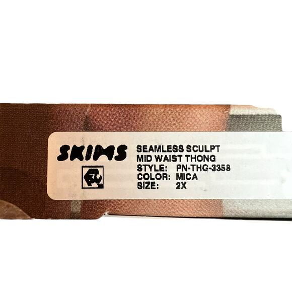 SKIMS Seamless Sculpt High Waist Thong Mica Tan Cream Compression Shaping 2X NEW - Picture 7 of 7